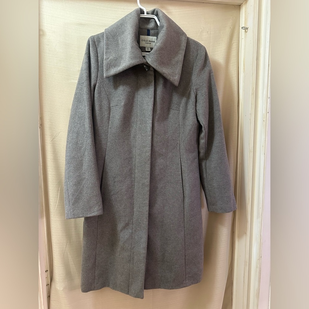 Cole Haan Signature Gray Wool Blend Coat Women’s Fall Classic Winter Jacket